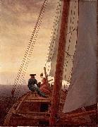 Caspar David Friedrich On a Sailing Ship Sweden oil painting artist